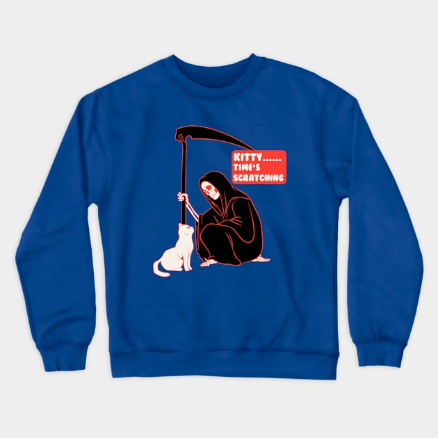 Grim Reaper And Cat Crewneck Sweatshirt by Oiyo